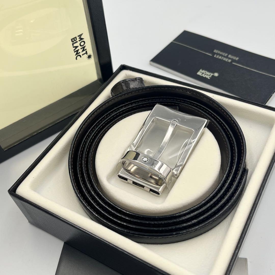 Montblanc /Vhtf Design  Belt Reversible Silver Complete With Accessories LImited