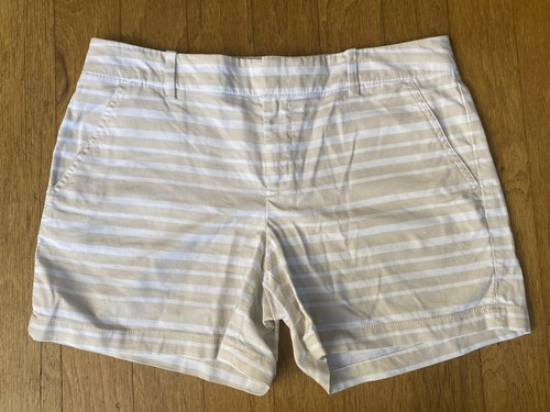 Pantalones cortos para mujer TOMMY HILFIGER beige blanco texturizados rayas talla 8 | eBay
