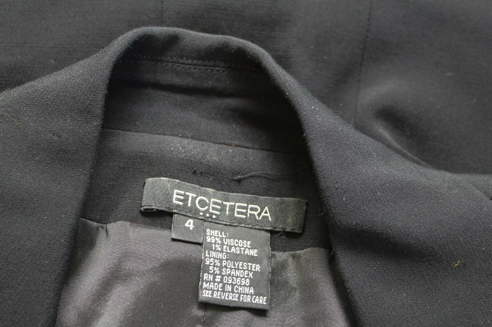 Etcetera Solid Black Sweetheart Insert Blazer Jac… - image 3