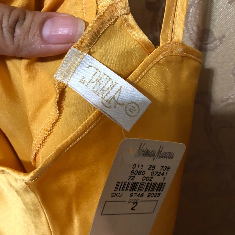 Camisón LA PERLA NUEVO CON ETIQUETAS Amarillo Caléndula Encaje Talla 2 Foto 3 de 4