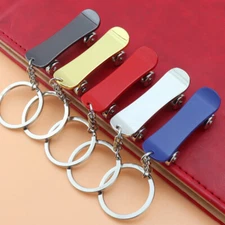 Creative 3D Simulation Skateboard Keychain Backpacks Key Ring Alloy Pendant