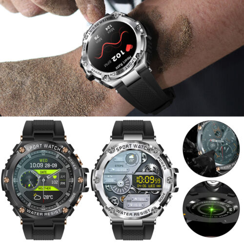 Sports Smart Watch Mens Heart Rate Blood Pressure Monitor IP67 Waterproof - Picture 1 of 20