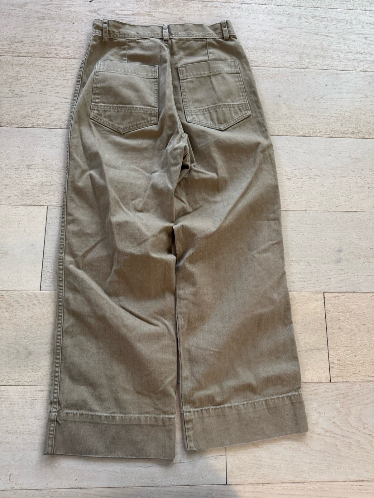 Caron Callahan Herringbone Stierman pants size 6 Wide Leg High Rise Barley image 6