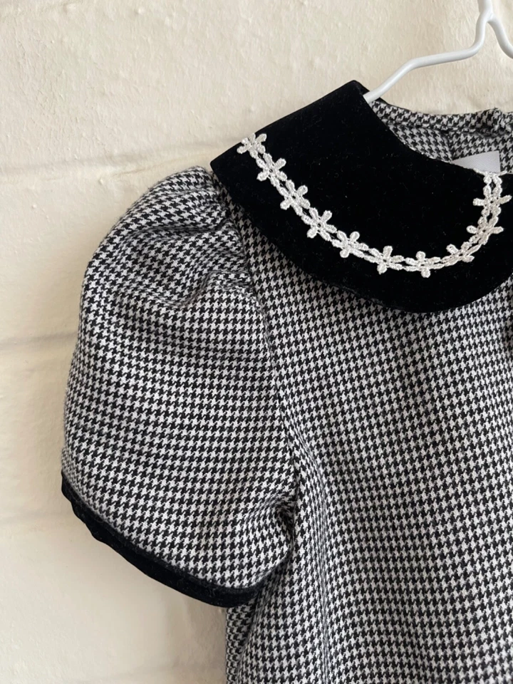 Bonnie Baby Herringbone dress autumn winter christmas monochrome dress 18-24 m - Image 4 of 4