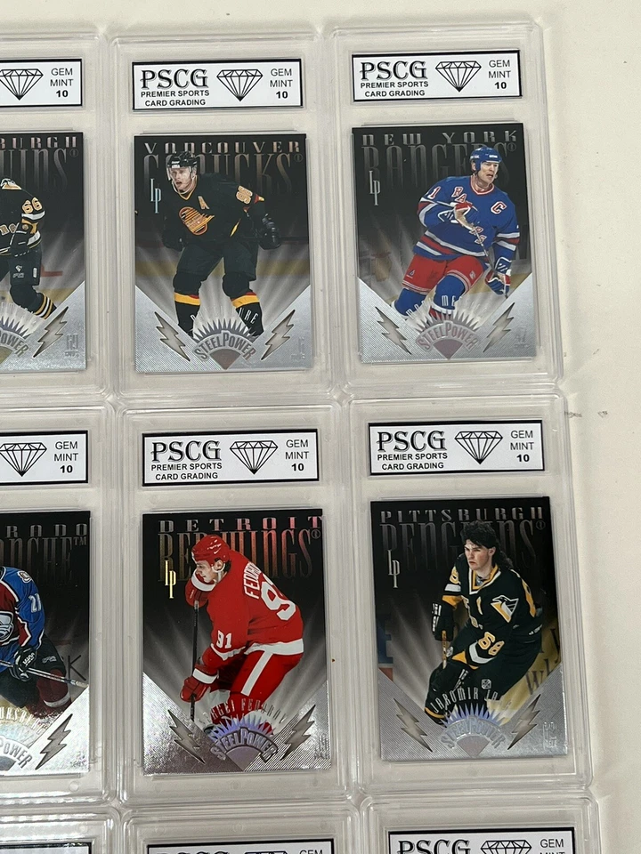 Hoja preferida Gretzky NHL 1996 acero potencia 2500 conjunto 1-12 lote graduado como nuevo Foto 3 de 4