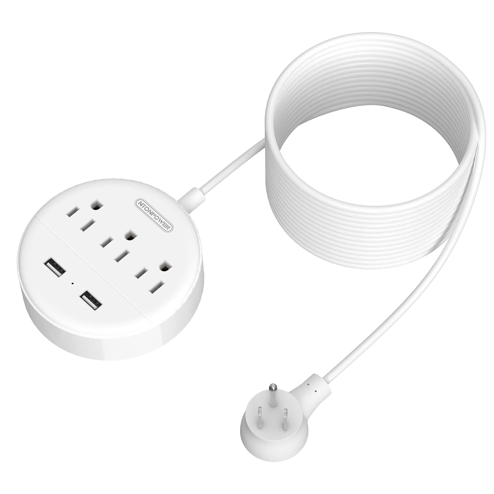 Extension Cord 25ft, Power Strip with Long Extension Cord, 3 Outlet 2 USB Com...-image