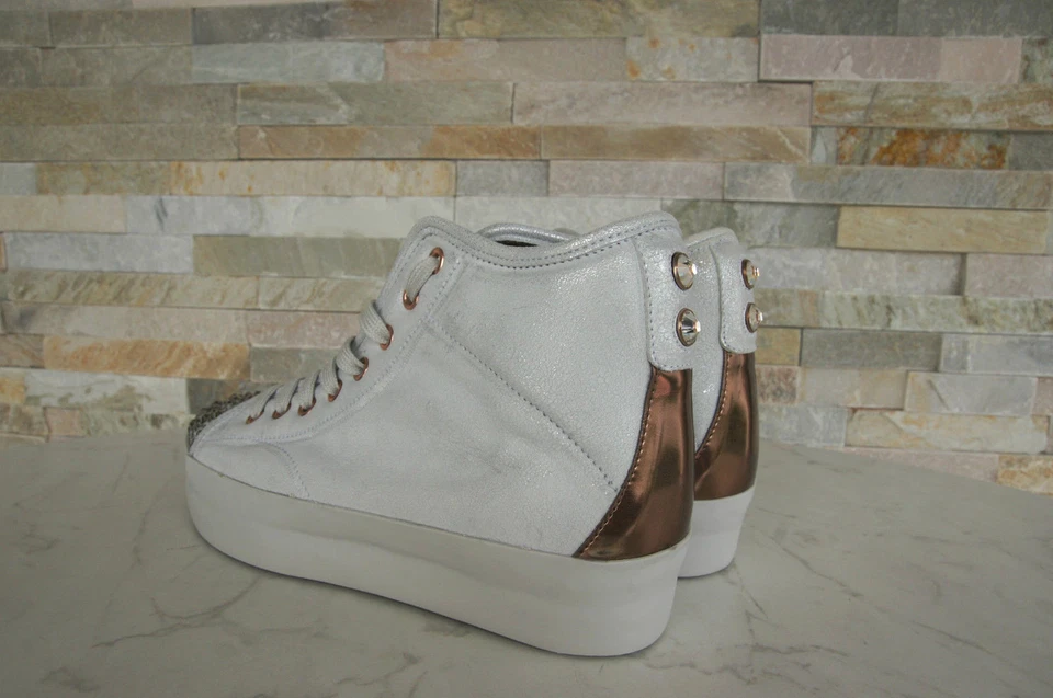 Alexander Smith London Tg. 41 High Top Sneakers Borchie Scarpe Nuovo Origin. - Immagine 4 di 4