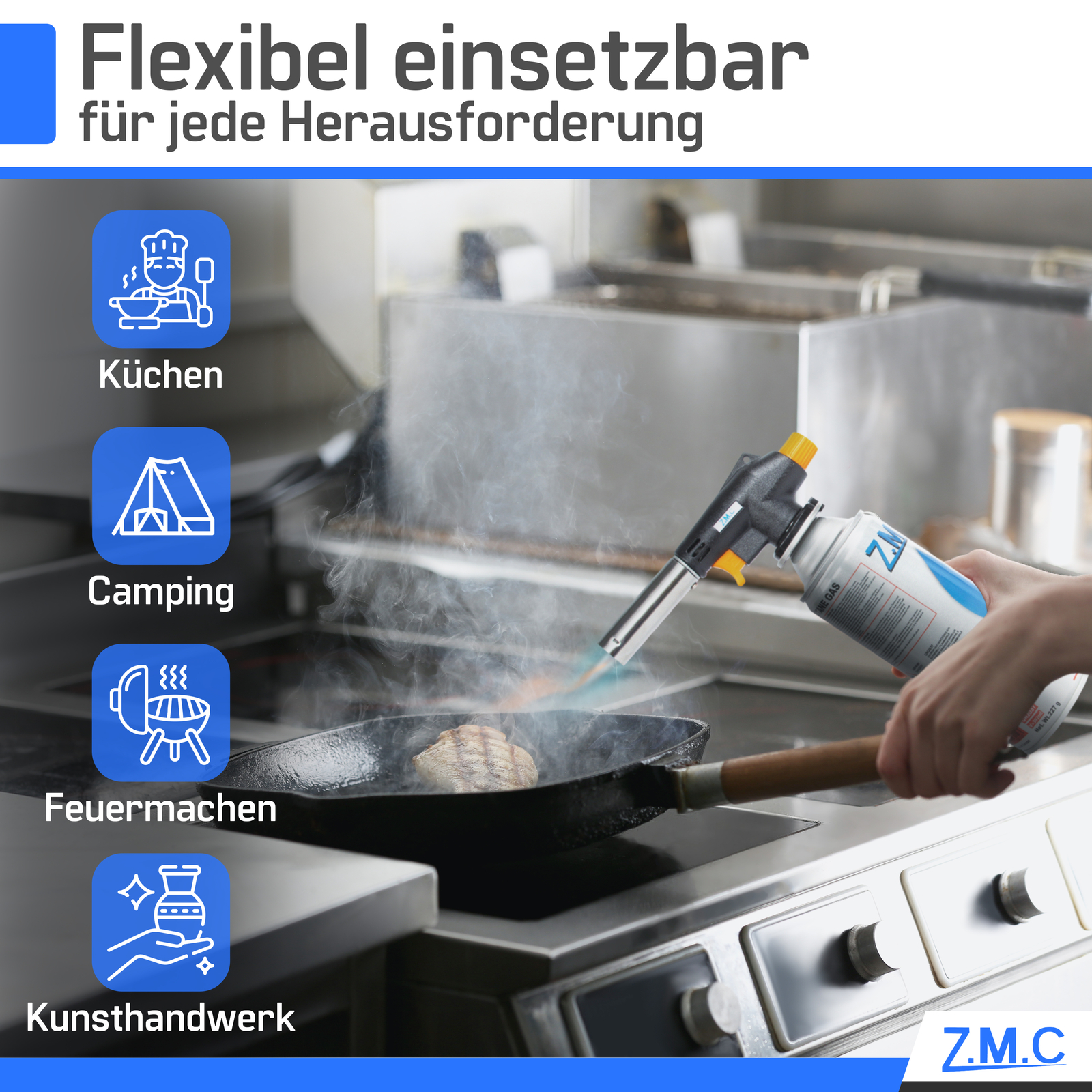 Gasbrenner Bunsenbrenner Lötlampe Lötbrenner Gasanzünder 4 Gaskartuschen 227g