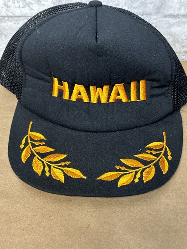 Hawaii mesh snap back black truker hat - Picture 2 of 5