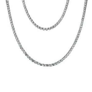 Authentic COUNTRY STRONG White Gold Plated Cubic Zirconia SPARKLY TENNIS NECKLACE 36"