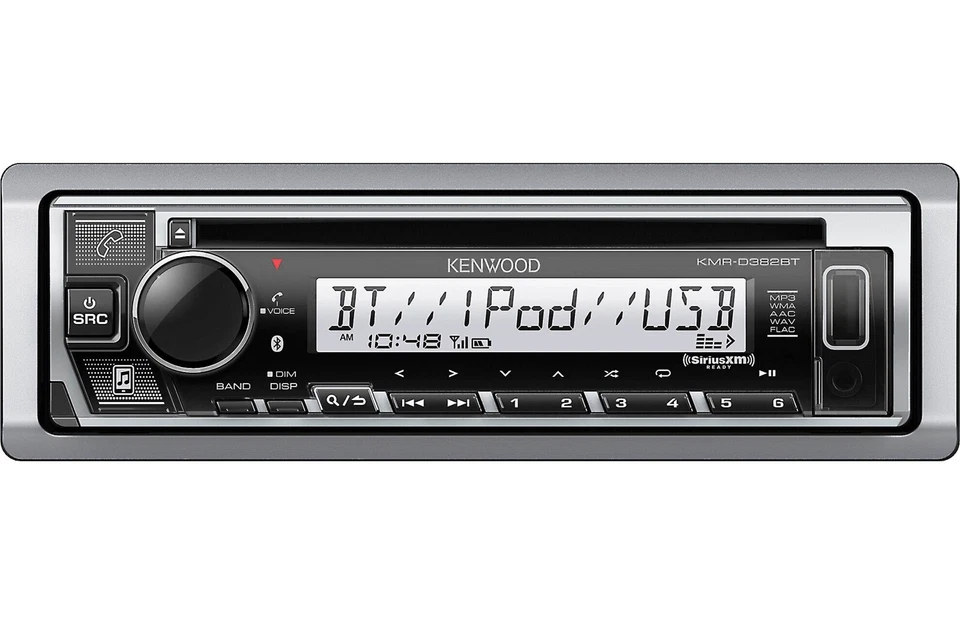 Kenwood KMR-D382BT 1-DIN Marine CD Receiver with Bluetooth, SiriusXM Ready - Image 2 of 4