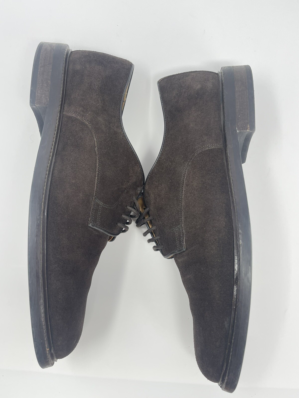 SAOLA Scarpe uomo Suitsupply Derby marrone cioccolato fondente pelle scamosciata vitello taglia 42 EU 9 US