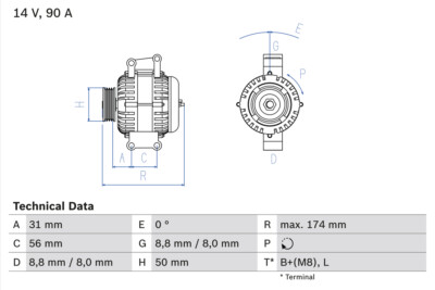 Bosch 0 986 042 530 Alternator for Mercedes-Benz