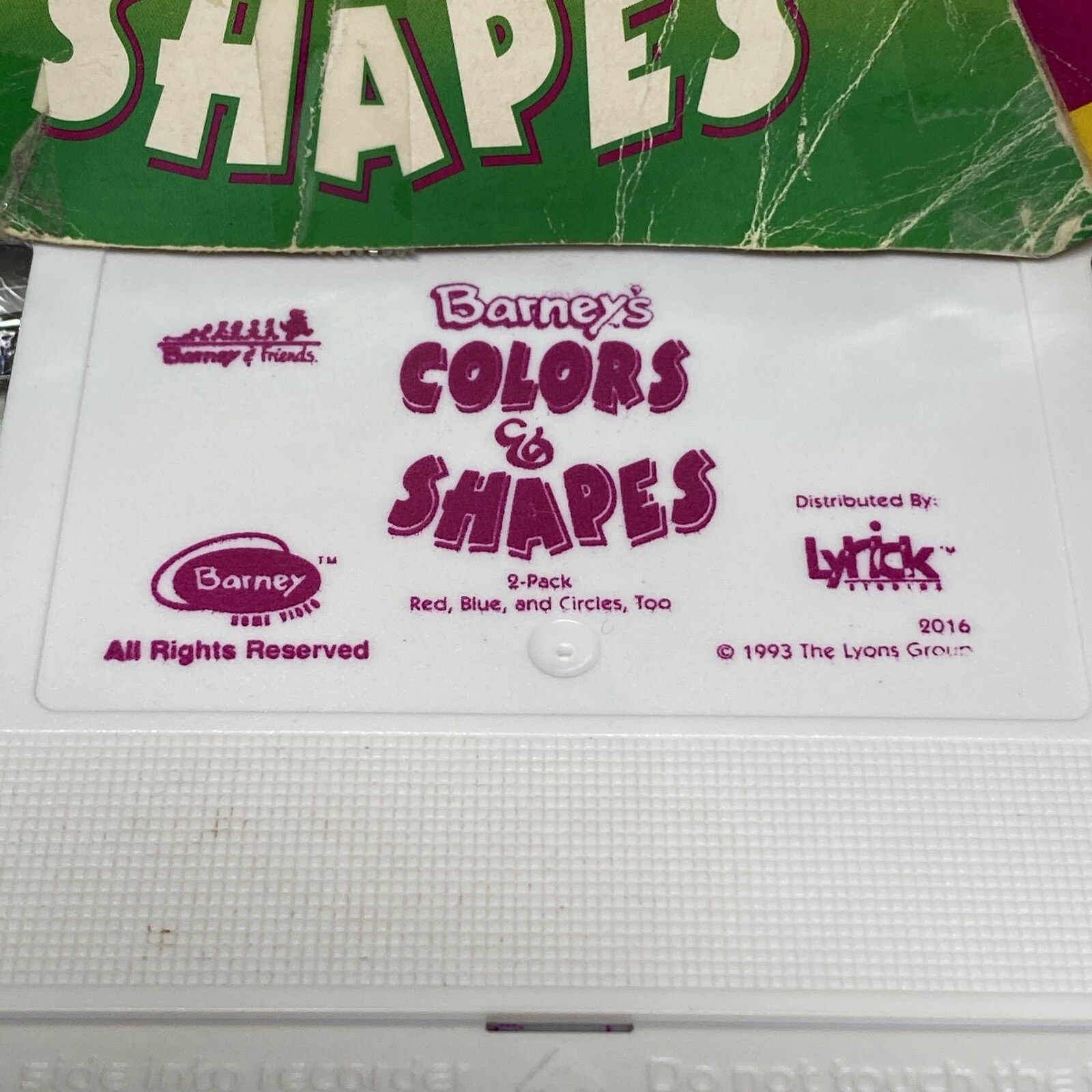 Barney Colors & Shapes SingAlong Bonus 2Pack VHS Video Tapes Set Blue