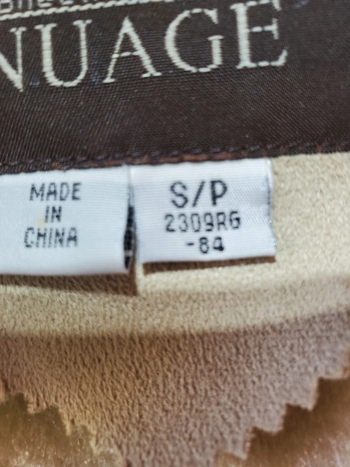 Abrigo vintage de piel sintética beige Nuage para mujer S/P capucha desmontable nuevo sin etiquetas Foto 3 de 4