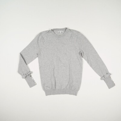 MARIE LUND Copenhagen Damen Pullover Gr. S hellgrau Rundhals Langarm Pulli Visko