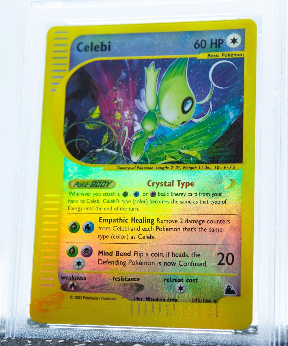 PSA 9 CELEBI 145/144 Reverse Holo Crystal Rare Skyridge 2003 PSA 9 CELEBI 145/144 Reverse Holo Crystal Rare Skyridge 2003