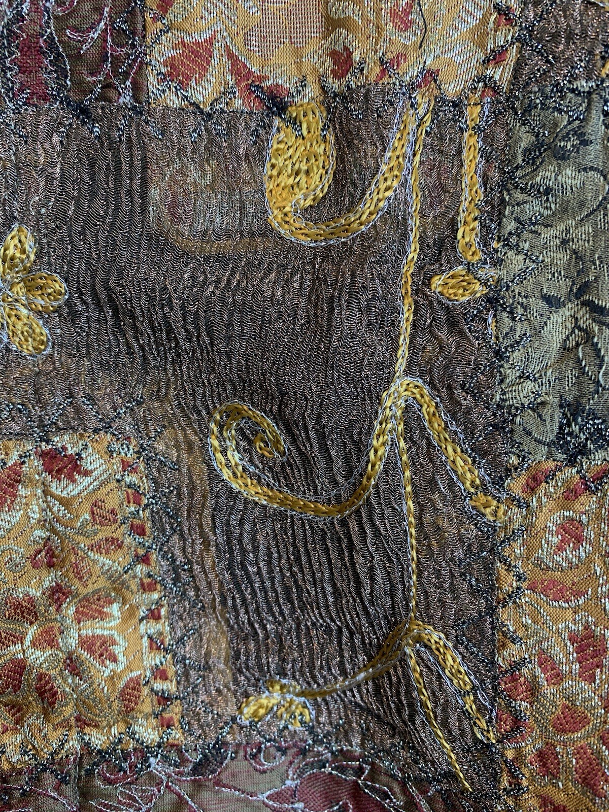 Chico’s Jacket Size 3 (XL/16) Patchwork Metallic … - image 3