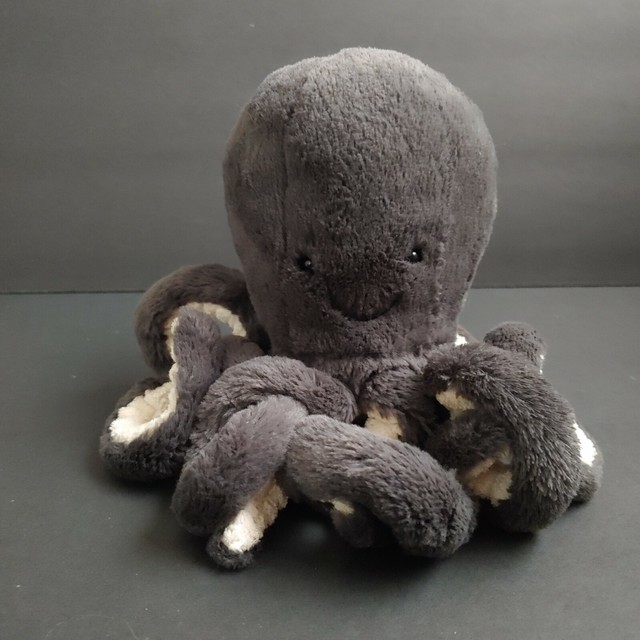 Jellycat Medium Inky Octopus Plush Black Cream Soft Toy Stuffed Animal