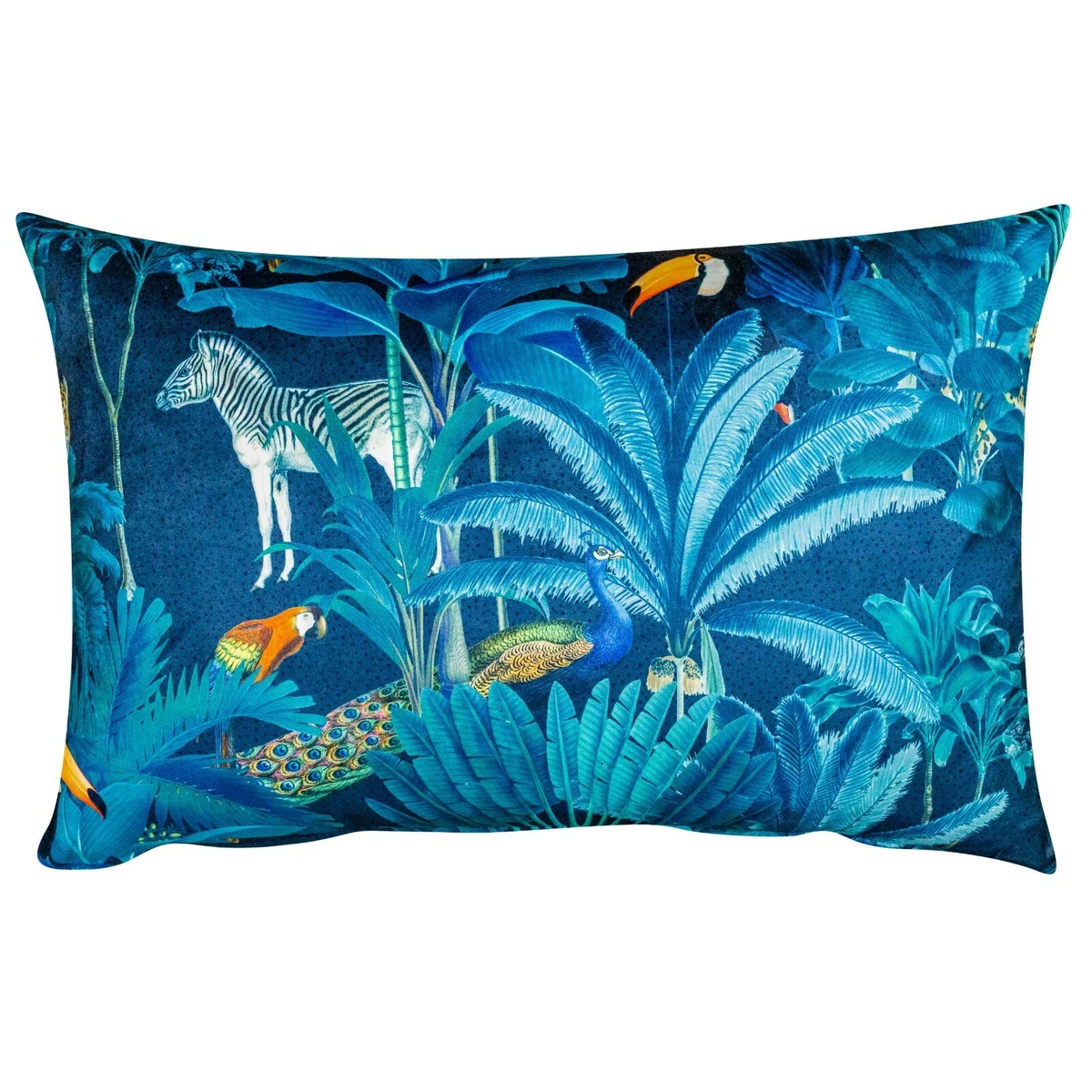 Blue velvet cheap rectangular cushion