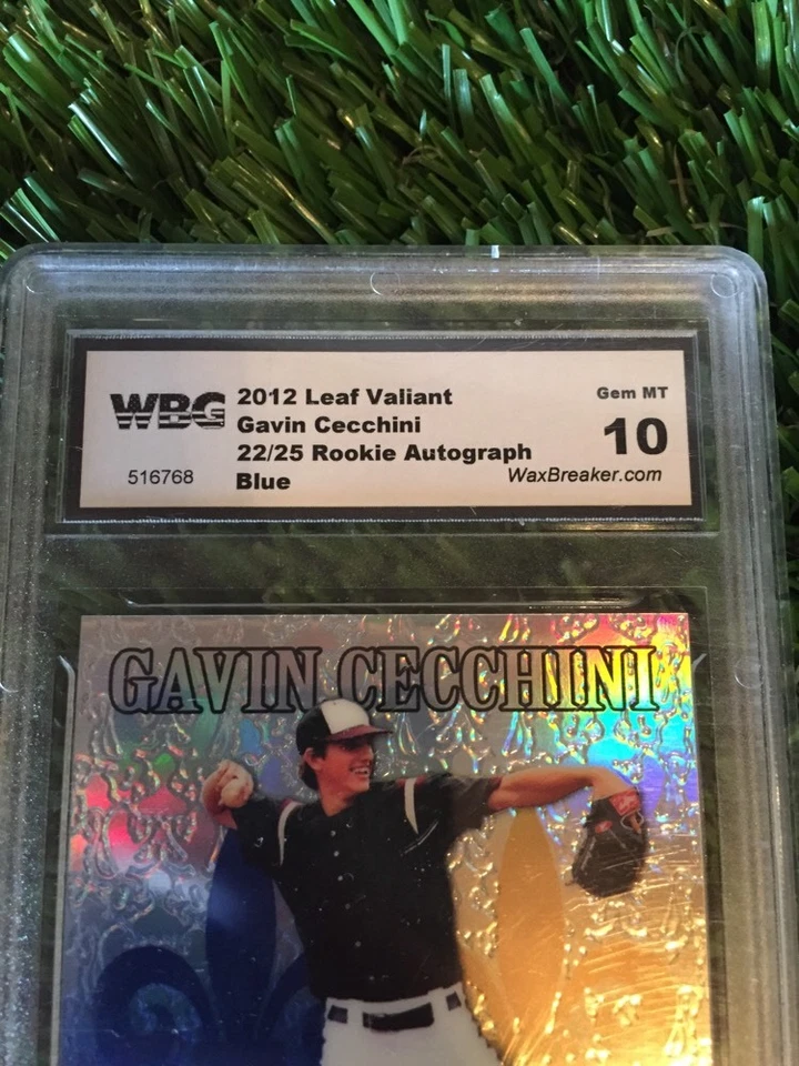 2012 LEAF VALIANT GAVIN CECCHINI PRISMATIC PURPLE REFR. AUTO RC #D /25 WBG 10 - Image 2 of 4