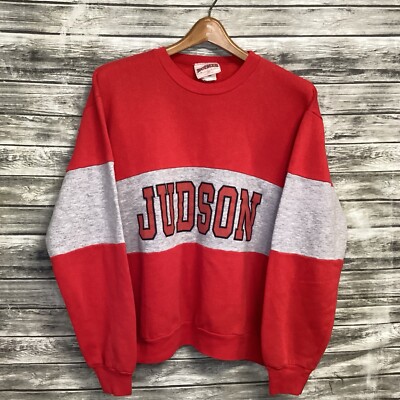 Vintage Judson Athletics Sweatshirt Mens XL Red Gray NUTMEG Mills 90s