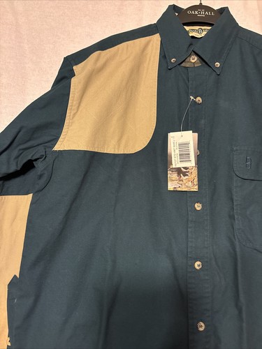 NWT Bob Allen Cotton Long Sleeve Right Arm Hunting Shirt Men's Medium Blue/Tan - Picture 2 of 5