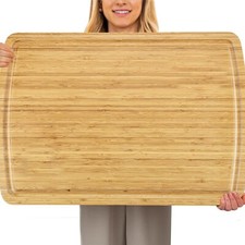 Extra Large Bamboo Kitchen Cutting Board Wood Chopping Board Butcher Block 30x20