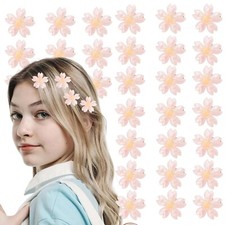 Small Pink Flower Hair Clips for Girls 20Pcs Cute Japanese Cherry Blossom Hai...