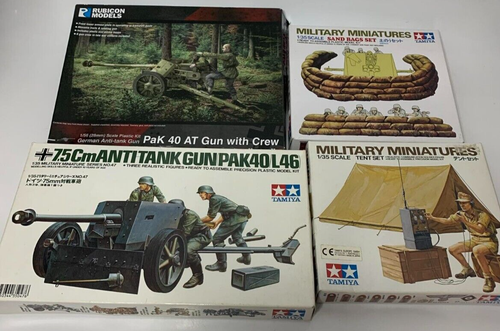 Rubicon Models Pak 40 At Gun Crew 1:56 & Tamiya Plastik Modellbausätze Restposten (A3)