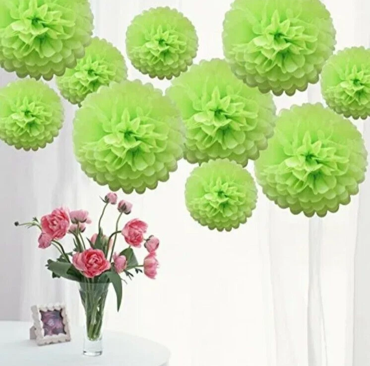 9PCs Tissue Paper Pompoms Pom Poms Hanging Garland Birthday Wedding Party - Image 2 of 4