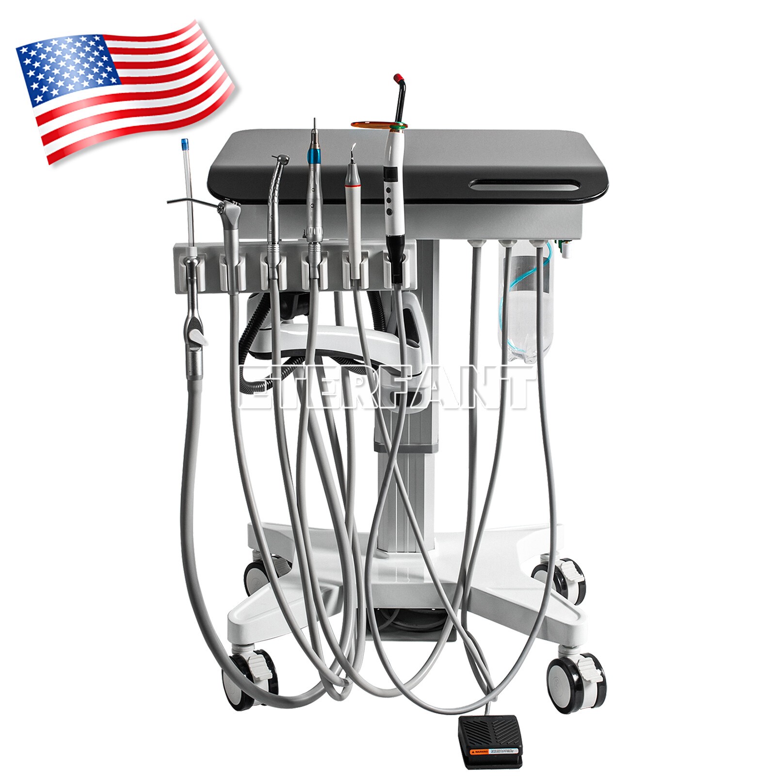 Dental Mobile Delivery Cart Treatment Unit 4H/Unit Air Turbine w/Weak Suction 4H