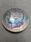 1882-S Morgan Silver Dollar Rainbow Toned Obverse Coin PLEASE READ DESCRIPTION