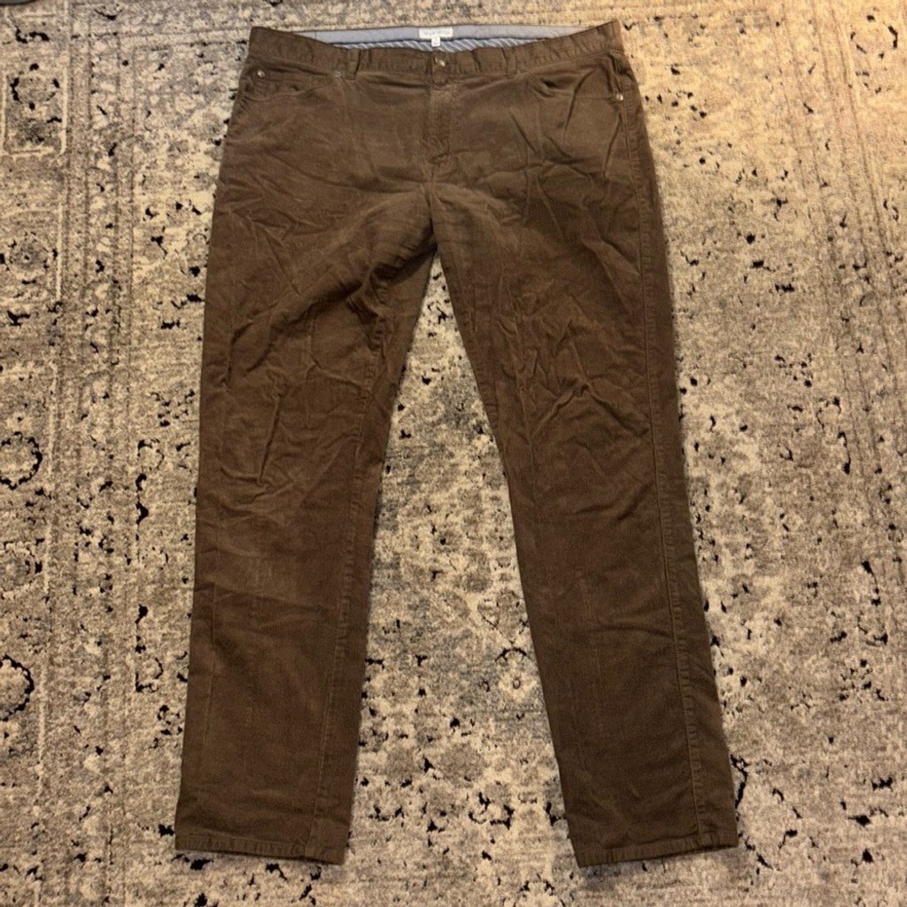 Peter Millar Mens Tan Corduroy Chinos 40x32 Comfort Fit