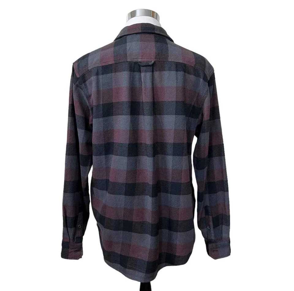 Chaqueta para tareas ORVIS grande a cuadros púrpura negra 100 % algodón Foto 4 de 4