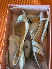 Nina Silver Sparkle Slingback Heels   Size 8M   Worn Once, In Box