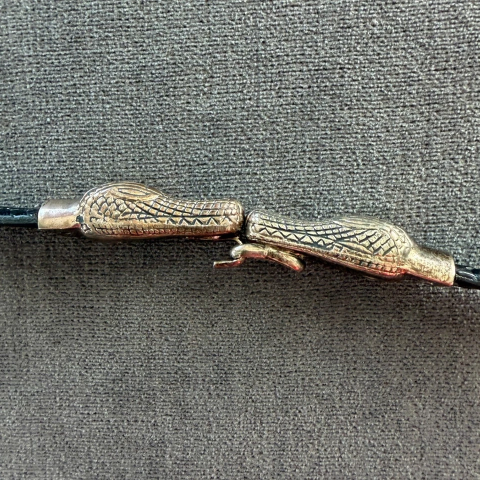 Cinturón Chicos de Cuero Tejido Punta de Caimán Talla M L Negro Festival Bohemio Occidental Foto 3 de 4