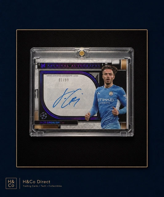 Jack Grealish 2021-22 Topps Museum UCL Archival Auto Amethyst 01/99 Man City