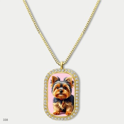Gorgeous Cute Yorkie Yorkshire Terrier Dog Fashion Pendant Necklace Chain Printe