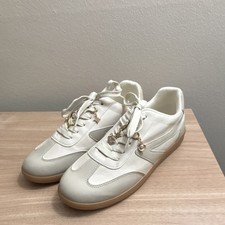 Dolce Vita Women's White Low Top Sneakers Charm Pearl Star Moon Lace Up Size 10