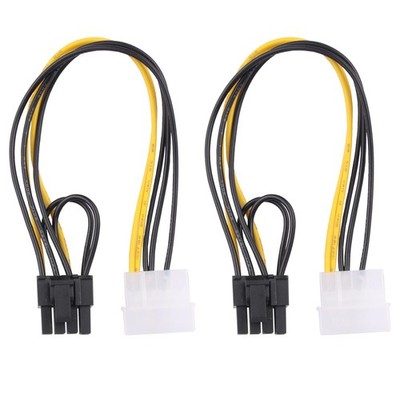 4 Pin Molex to 8 Pin (6+2Pin) Video Card Molex to Graphics Card Power Line PCI E