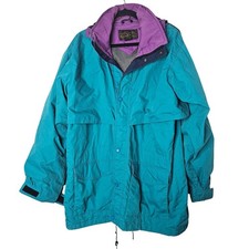 Vintage 90s Eddie Bauer L Gore-Tex Teal Blue Windbreaker Gorpcore Outdoor