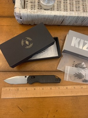 Kizer Assassin Nitro V Satin Denim Micarta Clutch Lock