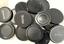 Lot of 15 Assorted Camera Lens Caps - Front, Rear Body Lens Caps