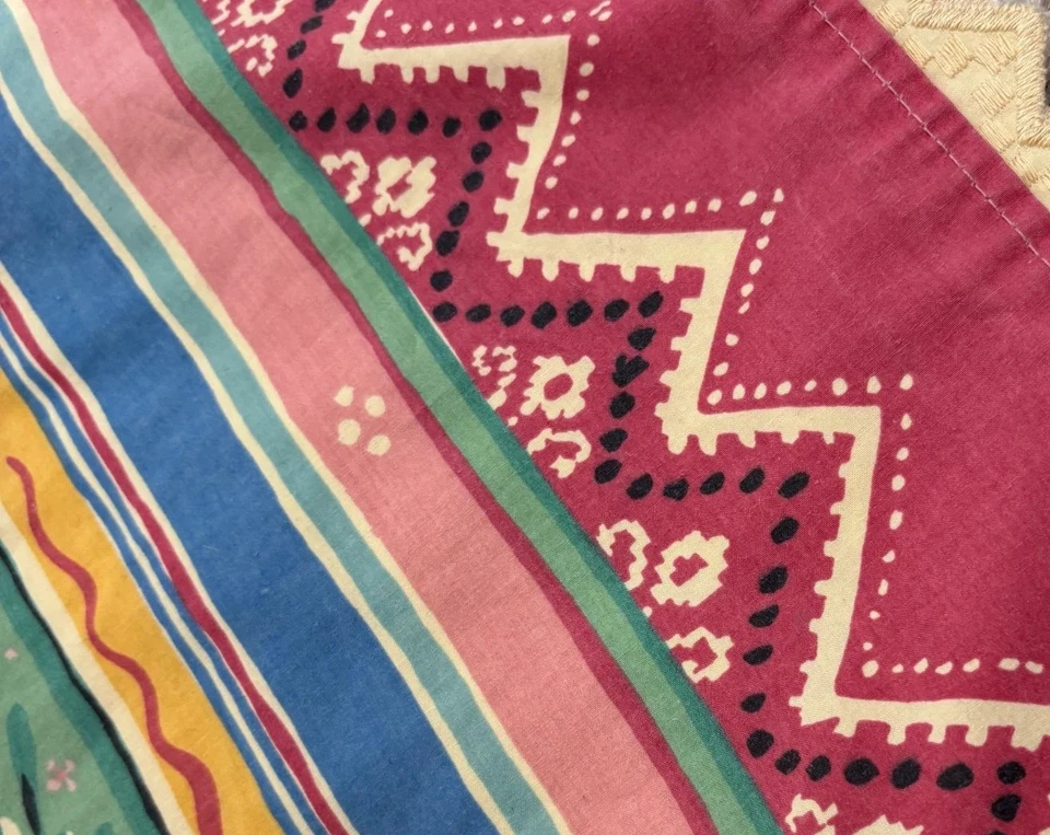 COLLIER CAMPBELL DANZA GITANA FLORAL ROJO/AMARILLO/AZUL/VERDE DOBLE HOJA PLANA Foto 2 de 2