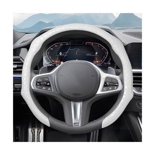 Car Steering Wheel Cover, 15 inch Nappa Leather Breathable NonSlip Vehicle St...