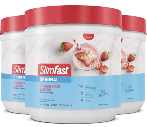 SlimFast Meal Replacement Powder Original Strawberries Cream Shake Mix 10g of P
