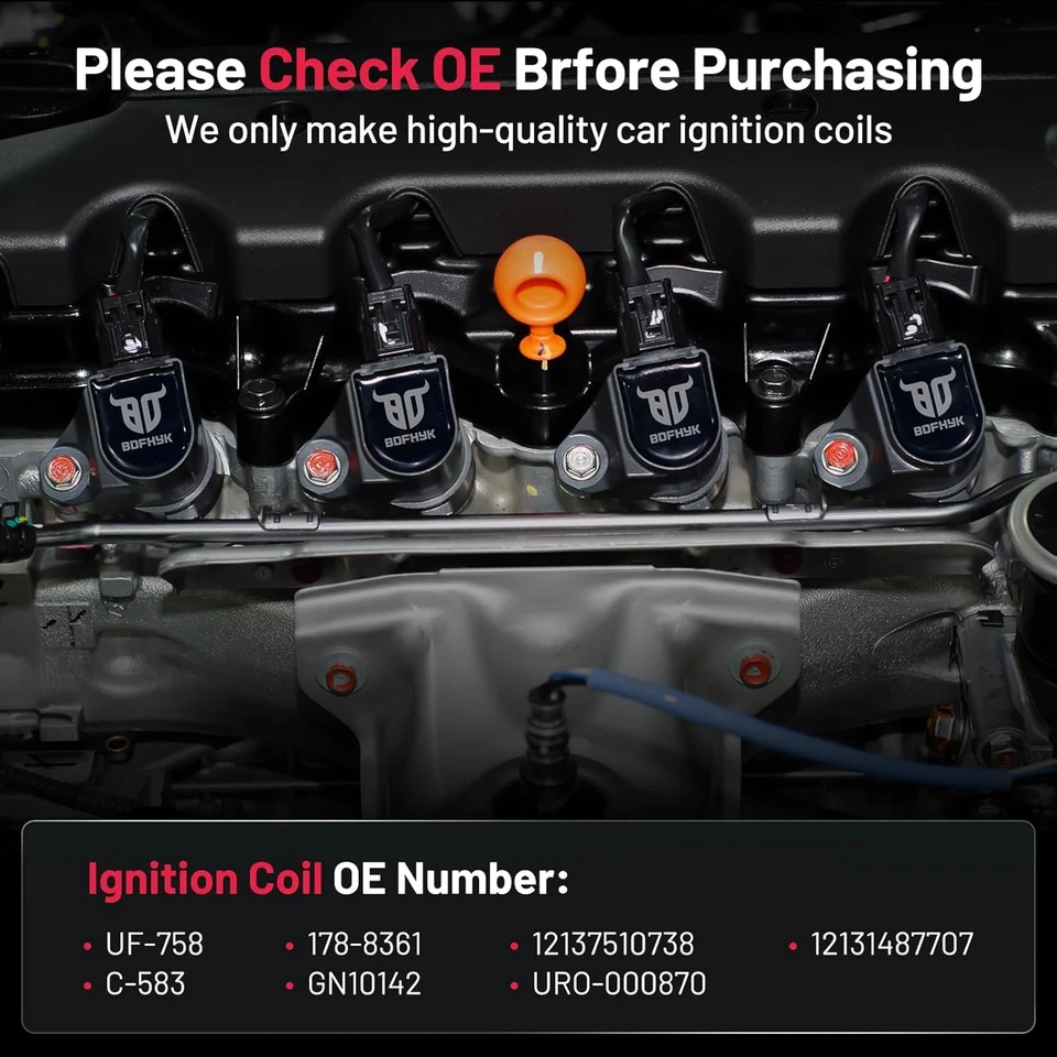 Ignition Coil for Mini Cooper 2002 2003 2004 2005 2006-2008 L4 1.6L 12137510738 Foto 4 de 4