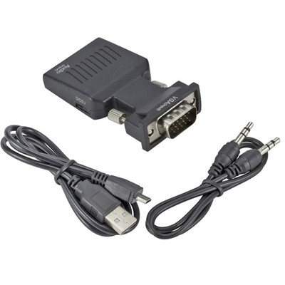 VGA Input To HDMI Output Adapter PC Laptop To HDTV Moniter Projecter Converter E
