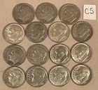 Roosevelt Dimes (15) Silver (C5) 1958-1964